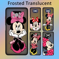 minnie mouse for xiaomi poco m3 x3 nfc gt 11 note 10 10s 10t 9 8 cc9 ultra lite pro frosted translucent phone case