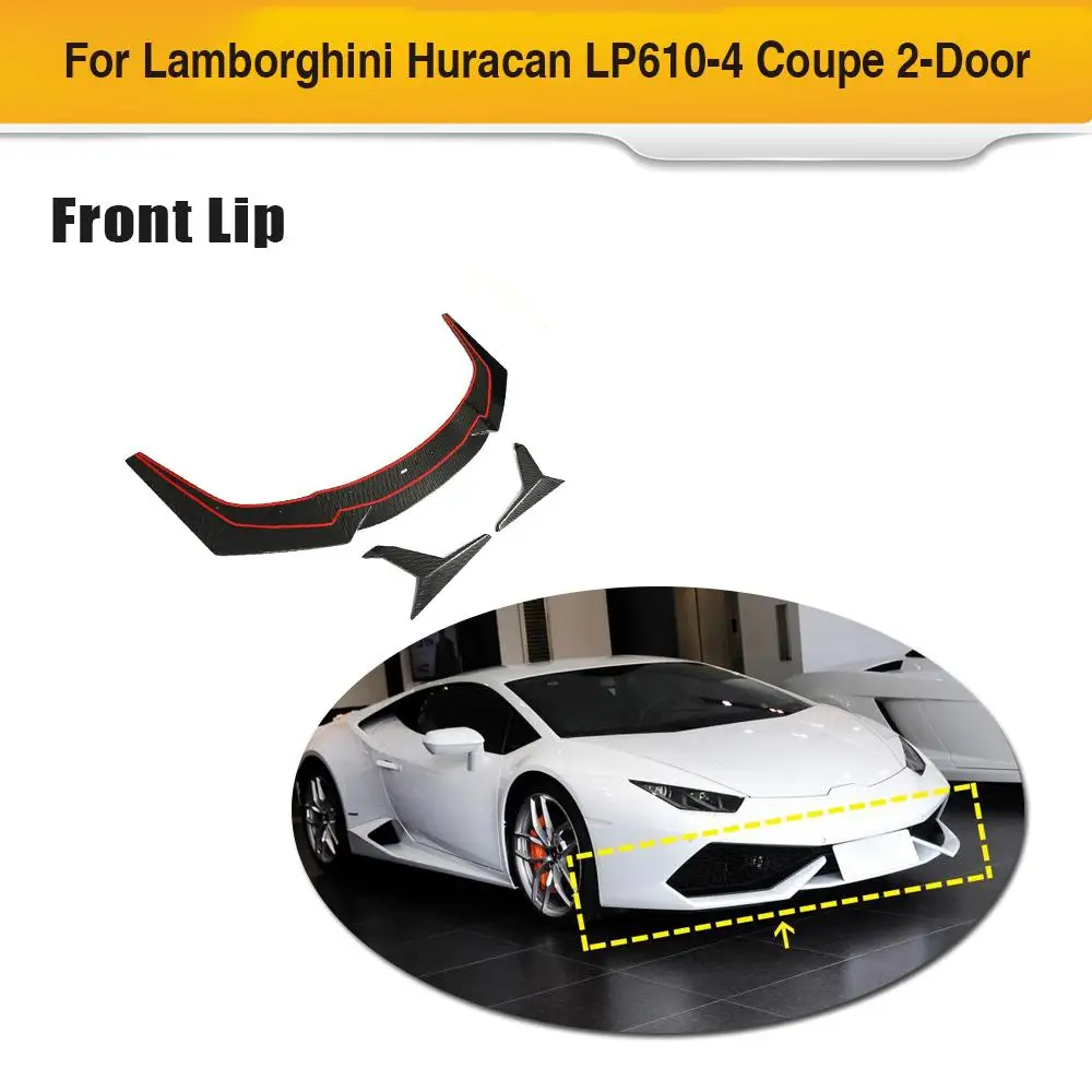 

Car Front Bumper Lip Chin Splitters For Lamborghini Huracan LP600 LP610 2014-2016 Carbon Fiber Front Bumper Lip Spoiler Apron