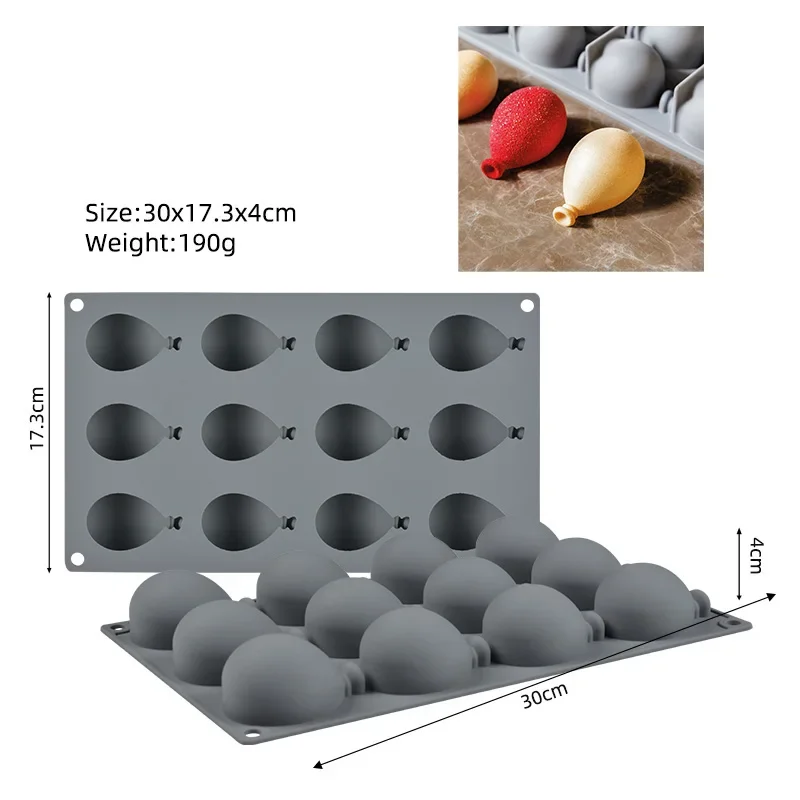 

3D Balloon Shape Silicone Pastry Molds Fondant Chocolate Mousse Cake Dessert Accessories Baking Pan Decorating Tools Kitchen