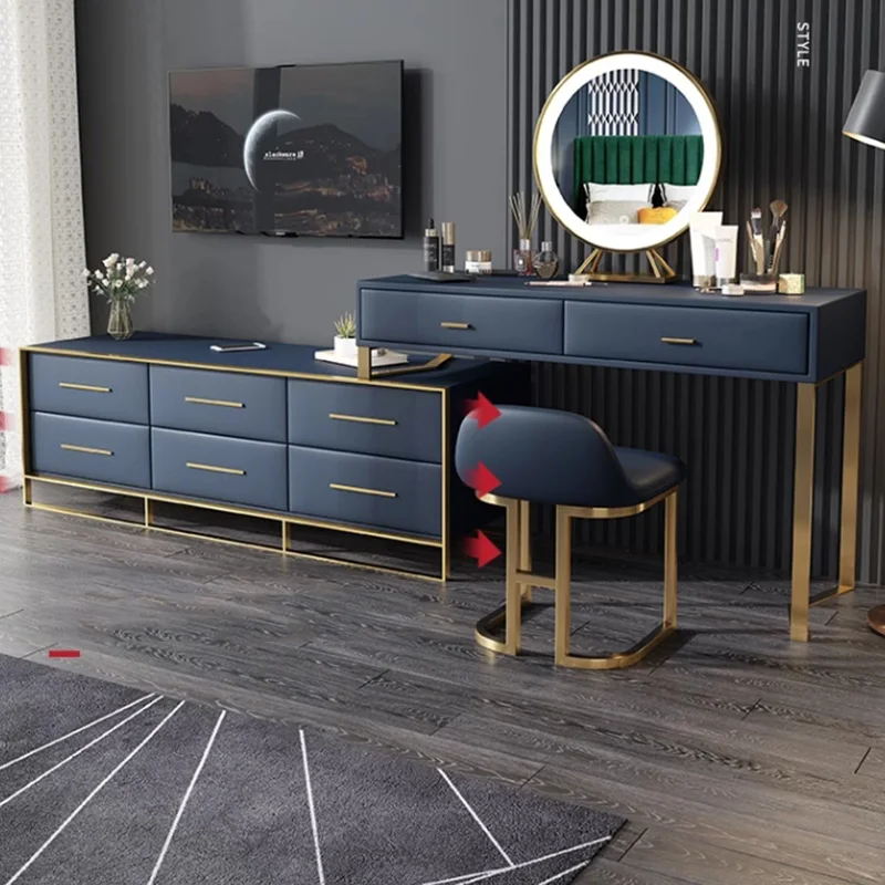 Столик для макияжа прикроватный столик комод Lareg со стеклянной столешницей