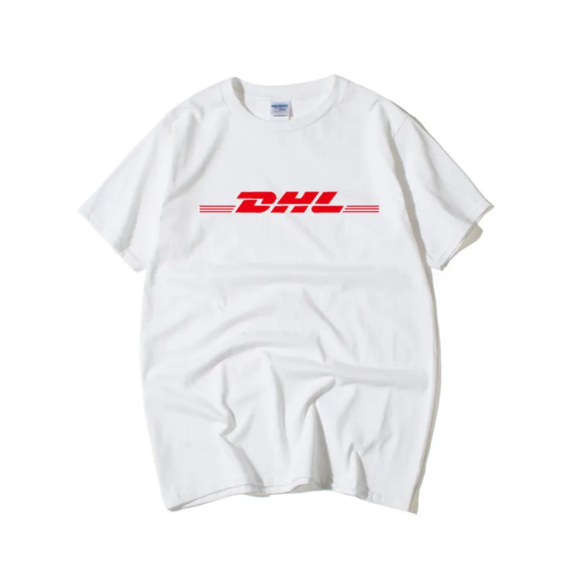 100% хлопок DHL футболки с буквенным логотипом печатные желтые коротким рукавом