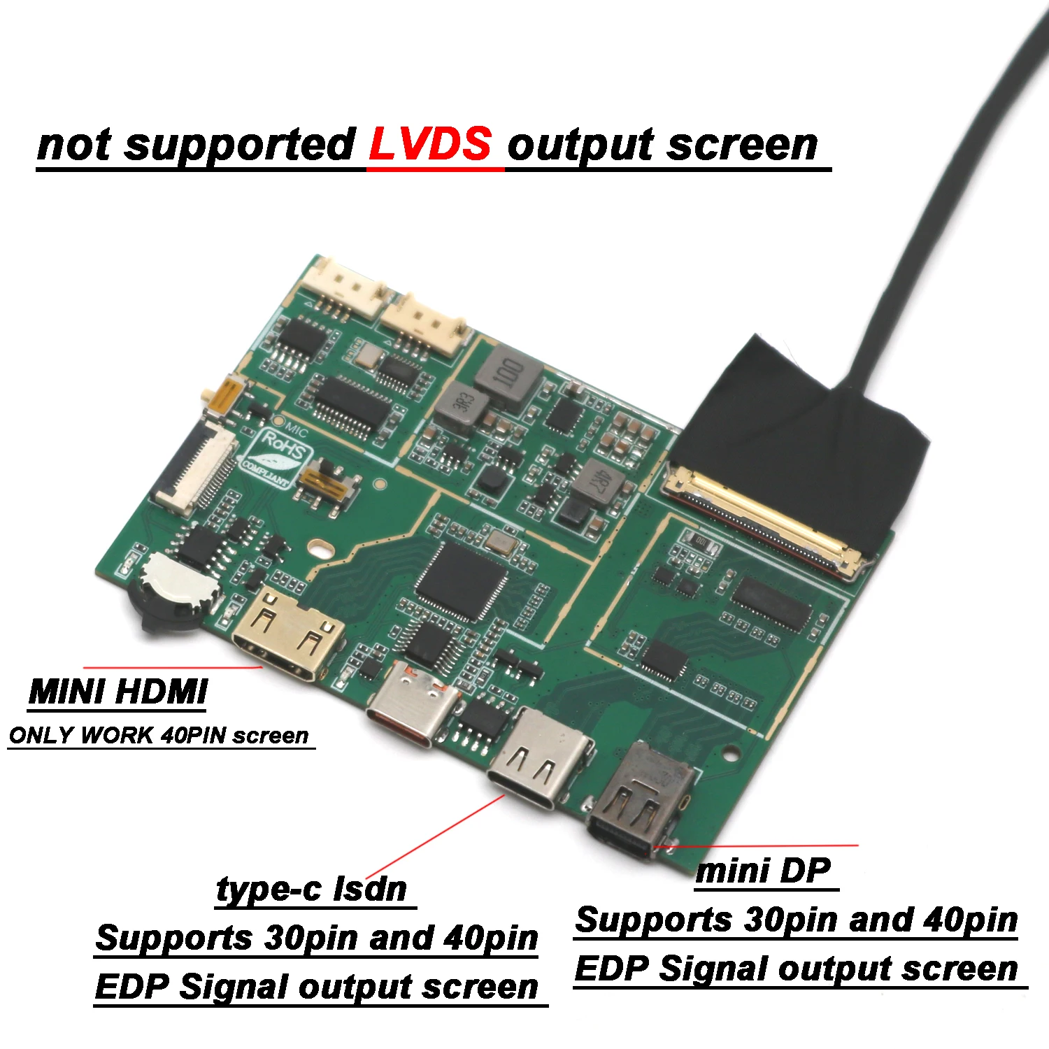 3-канальная плата сигнала HDMI+DP + Isdn TO EDP 40PIN 30PIN портативный светодиодный ЖК-дисплей