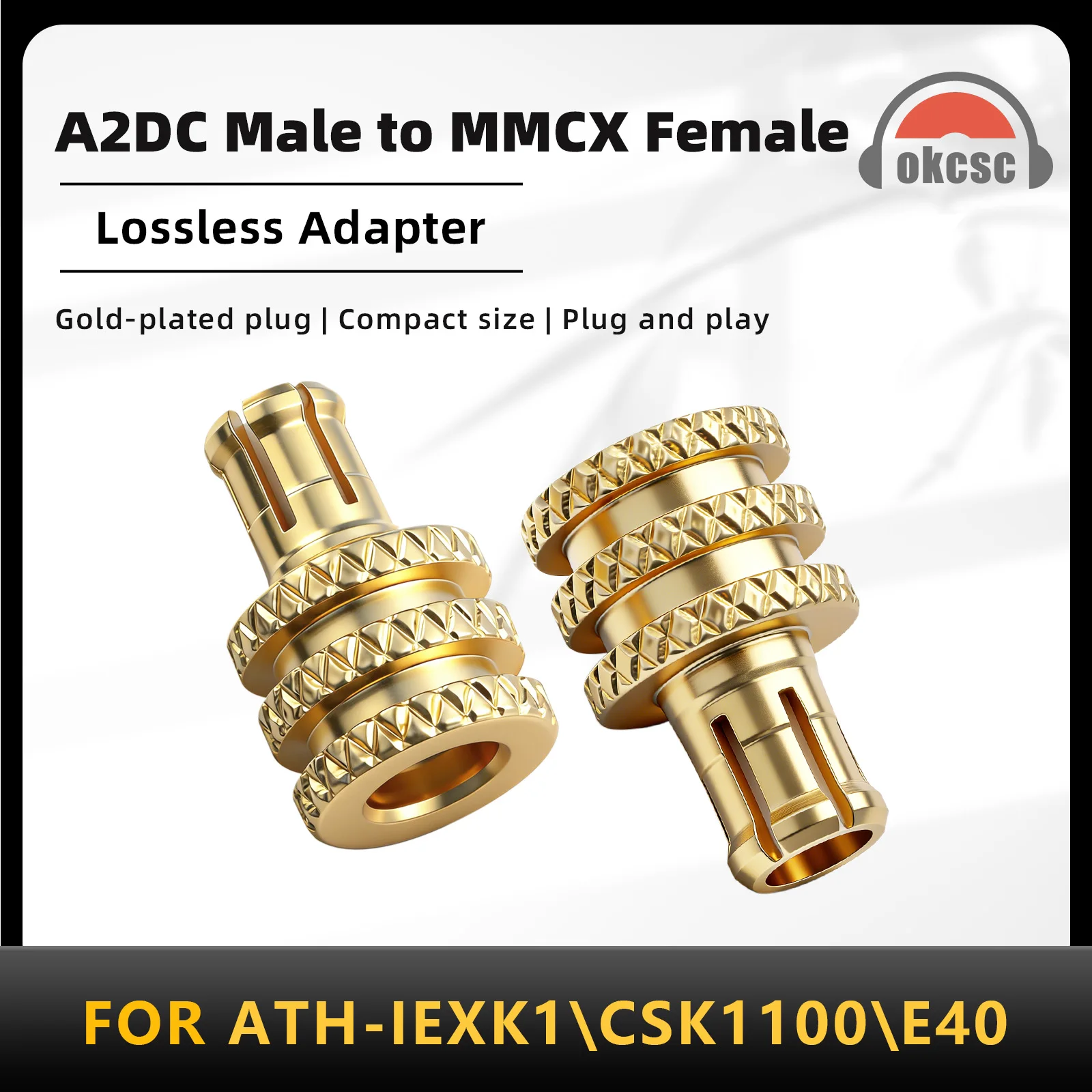 Фото Переходник OKCSC A2DC (штекер) на MMCX (гнездо) для ATH IEX1\CKS1100\E50\LS200\LS300\CKR90\CKR100\CKR90iS\CKS1100iS\CKS1100X №1