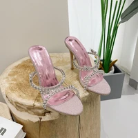 xibeilove 2022 summer new sexy luxury rhinestone super heels sandals and slippers open toe wedding shoes banquet shoes