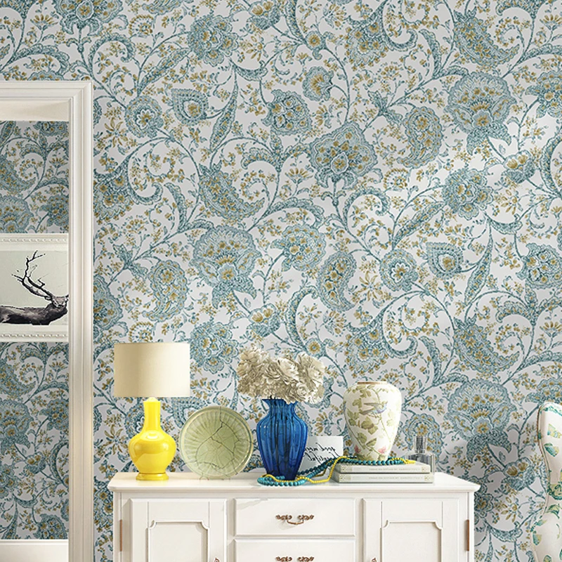 Американские рулоны для стен с растениями и цветочным рисунком настенная бумага