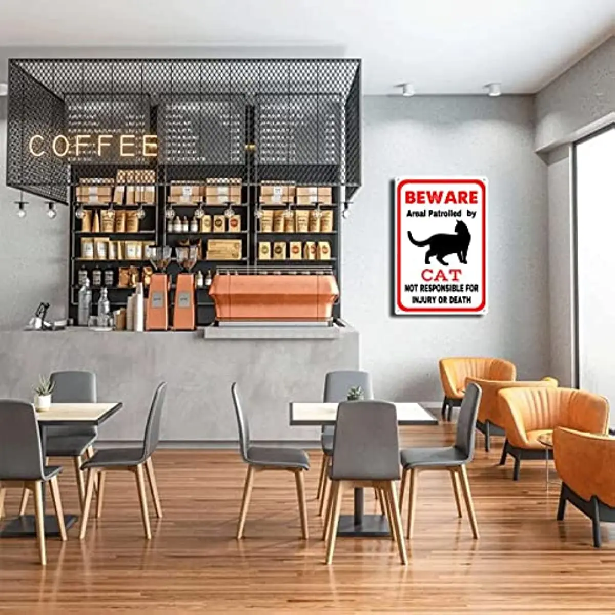 Рисунок 4 - Новый жестяной знак в виде кошки предупреждает