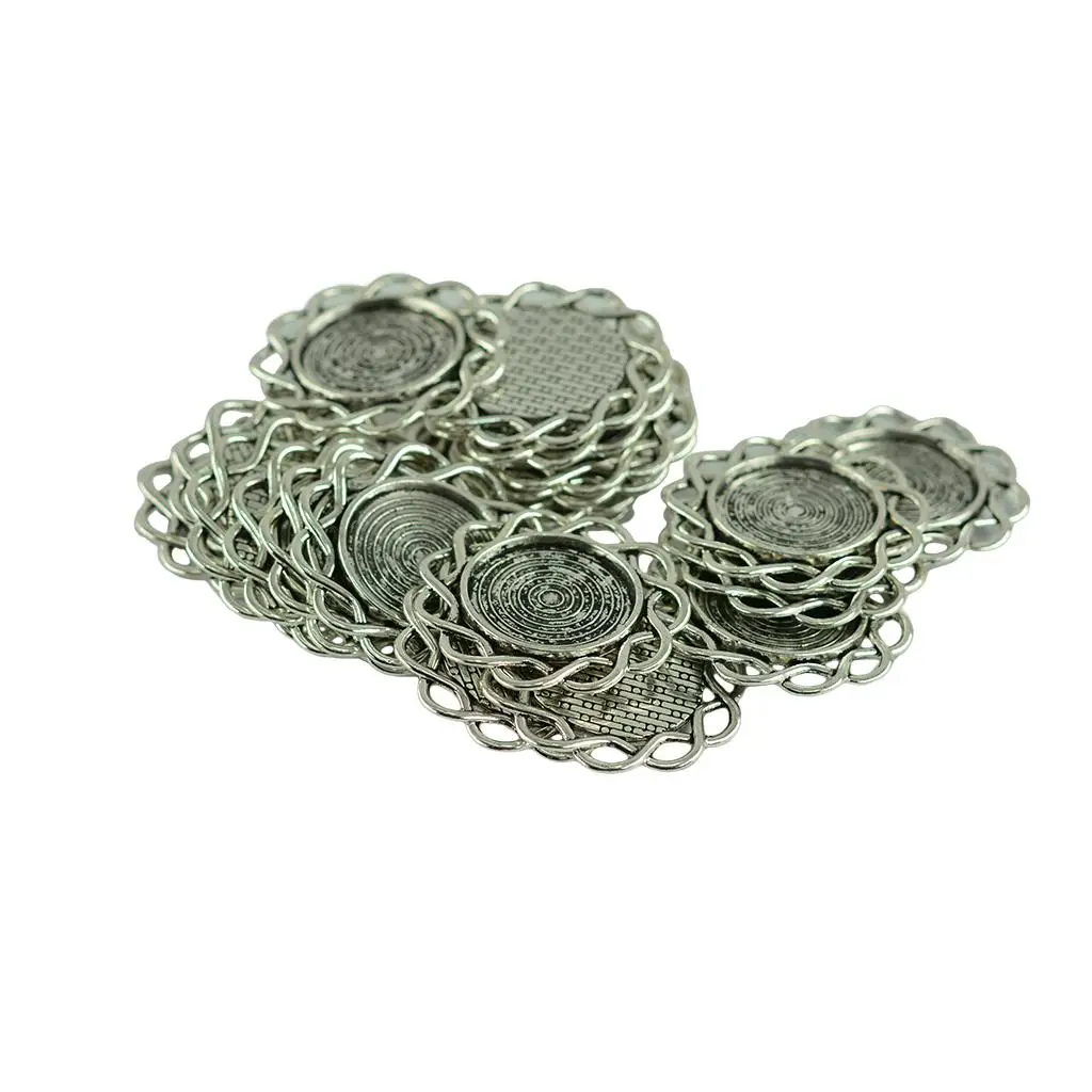 

0x Vintage Bronze Flower Connector Pendant Charms Making Clasp