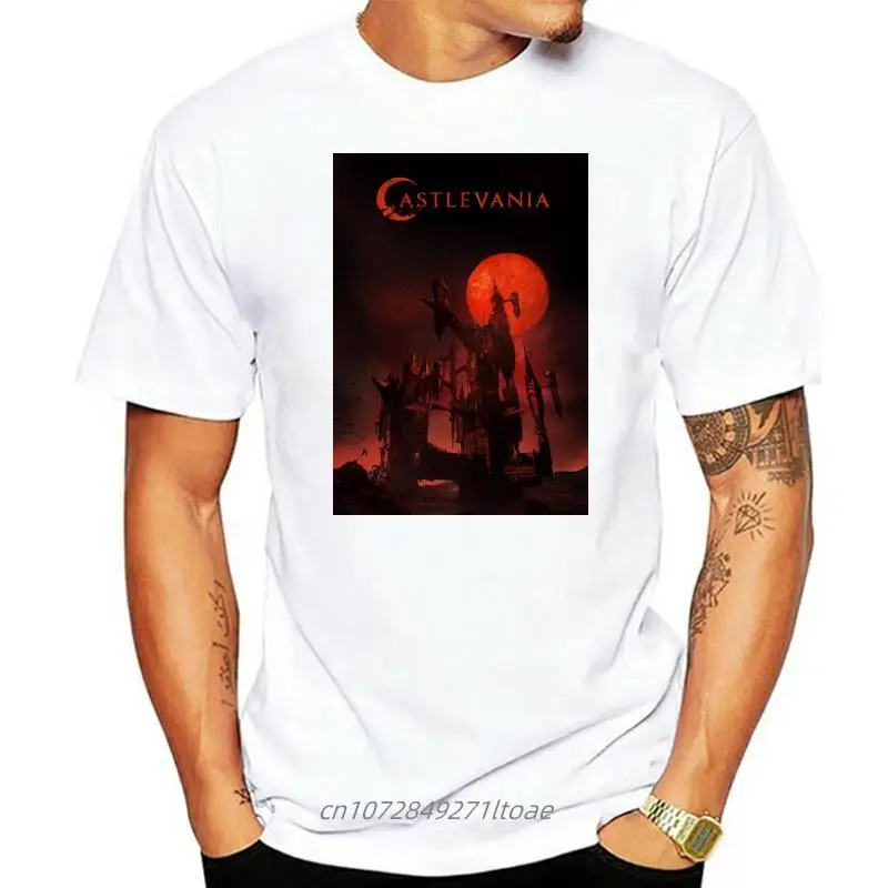 

Castlevania The Movie Poster T-Shirt Vintage Tee Men Black S-5Xl Summer Tee Shirt