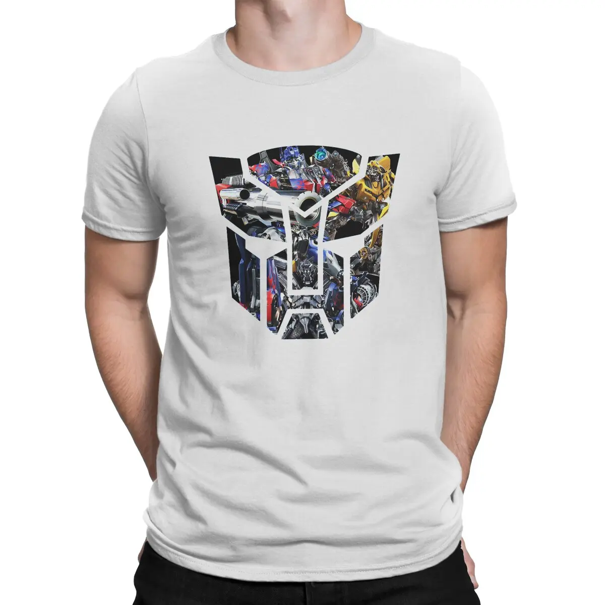 

Transformer Robot Creative TShirt for Men Autobot Logo Round Collar Polyester T Shirt Distinctive Birthday Gifts Tops