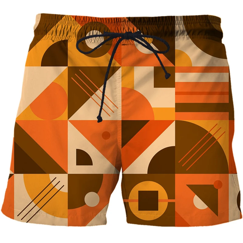 

2022 Summer New 3D Printed Shorts Men's Women's Casual Plus Size Beach Shorts Unisex Abstract Geometric Collection Shorts