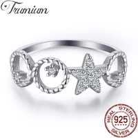 trumium ins style 925 sterling silver stars round cubic zirconia ring fashion classic fashion finger fine jewelry for women