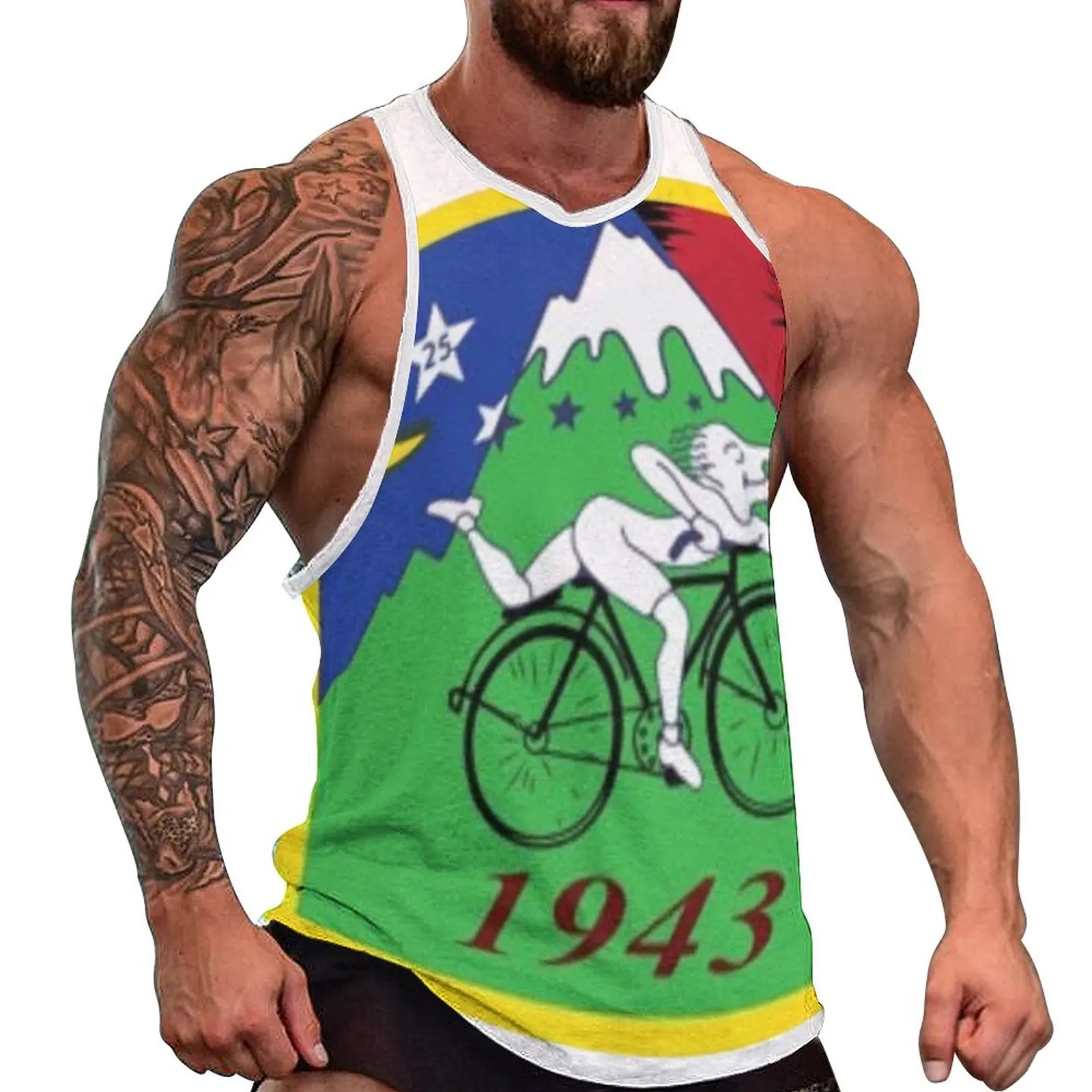

Albert Hoffman Bicycle Day Tank Top Man's 1943 Cycle Lsd Trip Acid Day Training Oversized Tops Summer Streetwear Pattern Shirts