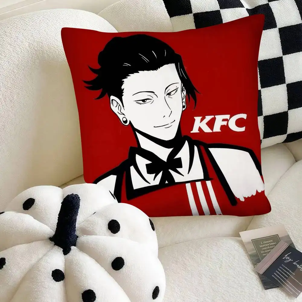 Квадратная декоративная подушка RED KFC в стиле японского аниме Jujutsu Kaisen (пародия), для спальни, дивана, отдыха, автомобиля, домашнего декора (art.: 3920d8a1cd2ef) - 3920d8a1cd2ef