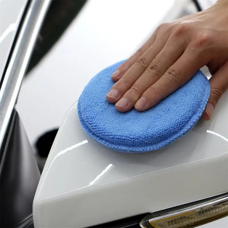

Car Waxing Sponge 5 Inch Soft Microfiber Manual Applicator Pad Polishing Sponge With Pocket Car Detailing Tools Auto Care