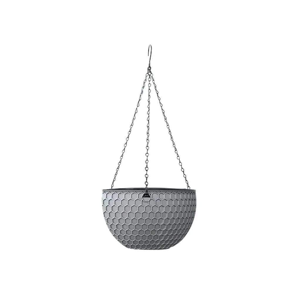 

Hanging Flower Basket Imitation Honeycomb Self Water Absorption Waterproof Outdoor Resin Plant Hanger for Garden