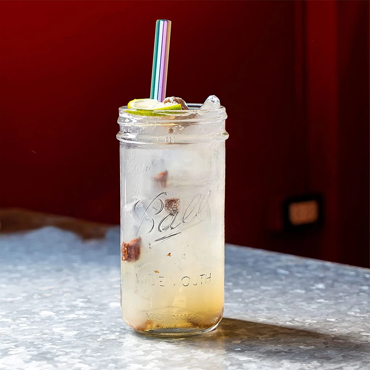 Повторно используемые стеклянные чашки для чая Boba Bubble Tea с крышкой из бамбука и нержавеющими стальными трубочками для стаканов для смузи.