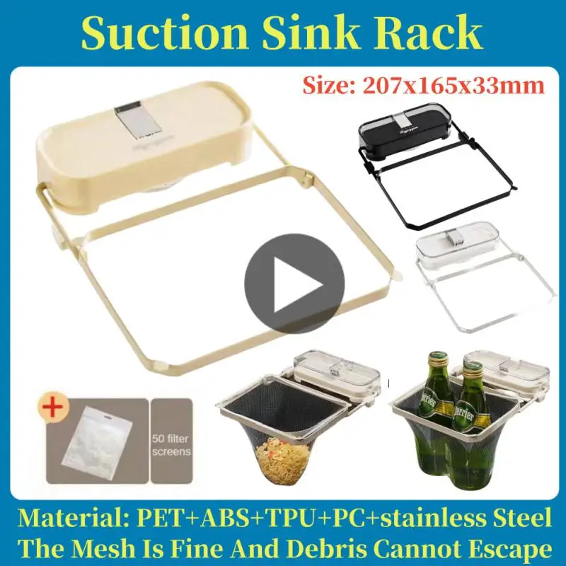 

Kitchen Sink Filter Rack Suction Cup Disposable Leftover Leftovers Filter Pocket Kitchen Garbage Drain Rack Sink Strainer