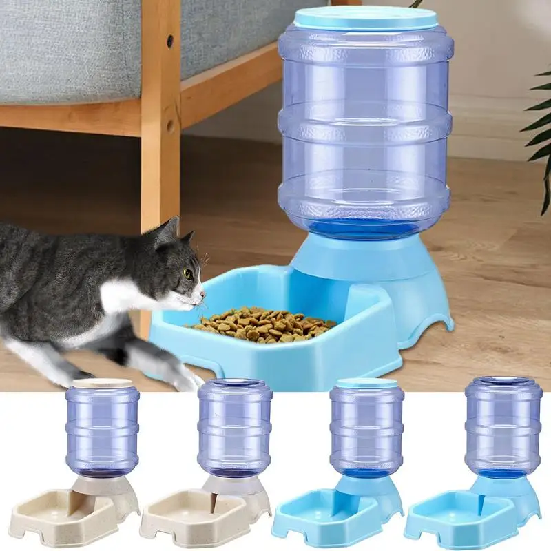 

Gravity Water Bowl Large Capacity Automatic Cat Food Dispenser Automatic Pet Water Dispenser for Small Medium Dog Puppy Cats