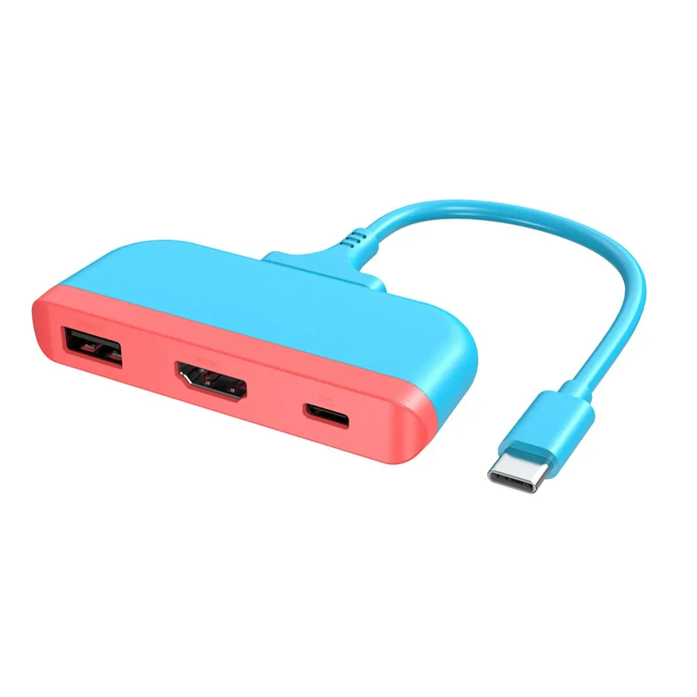 

3in1 Type-c Hub 1080p 4K HDMI-compatible Adapter for Nintendo Switch Converter Charging Dock Station