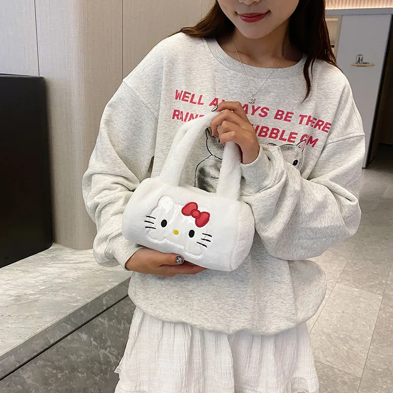 

Anime Sanrio Crossbody Bag Hello Kittys Accessories Cute Kawaii Plush Bag Student Storage Coins Small Satchel Toys for Girl Gift