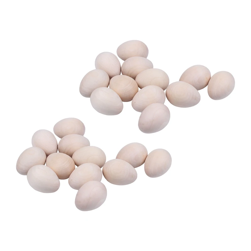 

JFBL Hot 63Mm 24Pc Large Wooden Eggs Shape DIY Unfinished Wood Egg Handmade Bottom Wooden Teething Toys Nurse Gifts Baby Teether