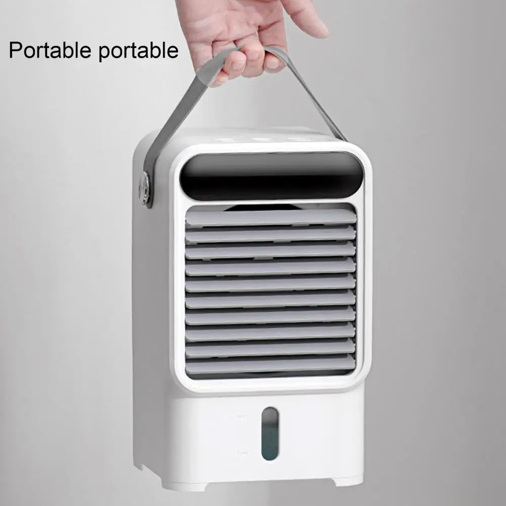 

1500mAh Rechargeable Air Cooler with Handle Digital Display Refillable Water Tank Night Light Air Conditioner Fan Outdoor Tools