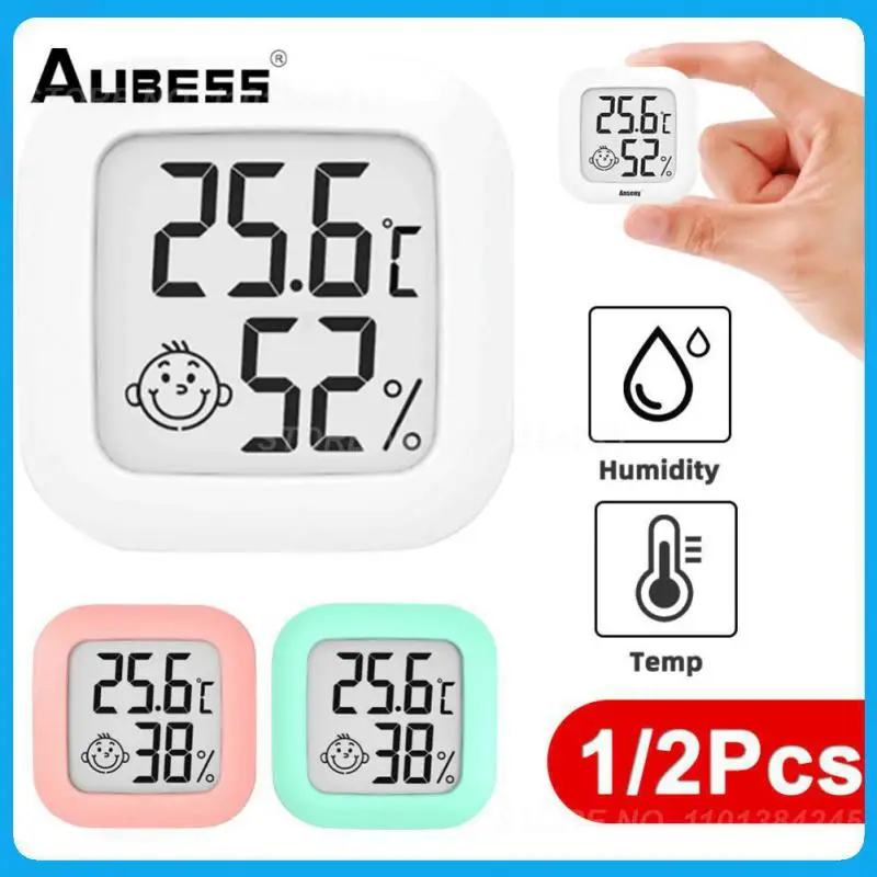 

Цифровой измеритель температуры и влажности Smiley с ЖК-дисплеем, мини Модернизированный комнатный термометр, гигрометр, комнатный термометр