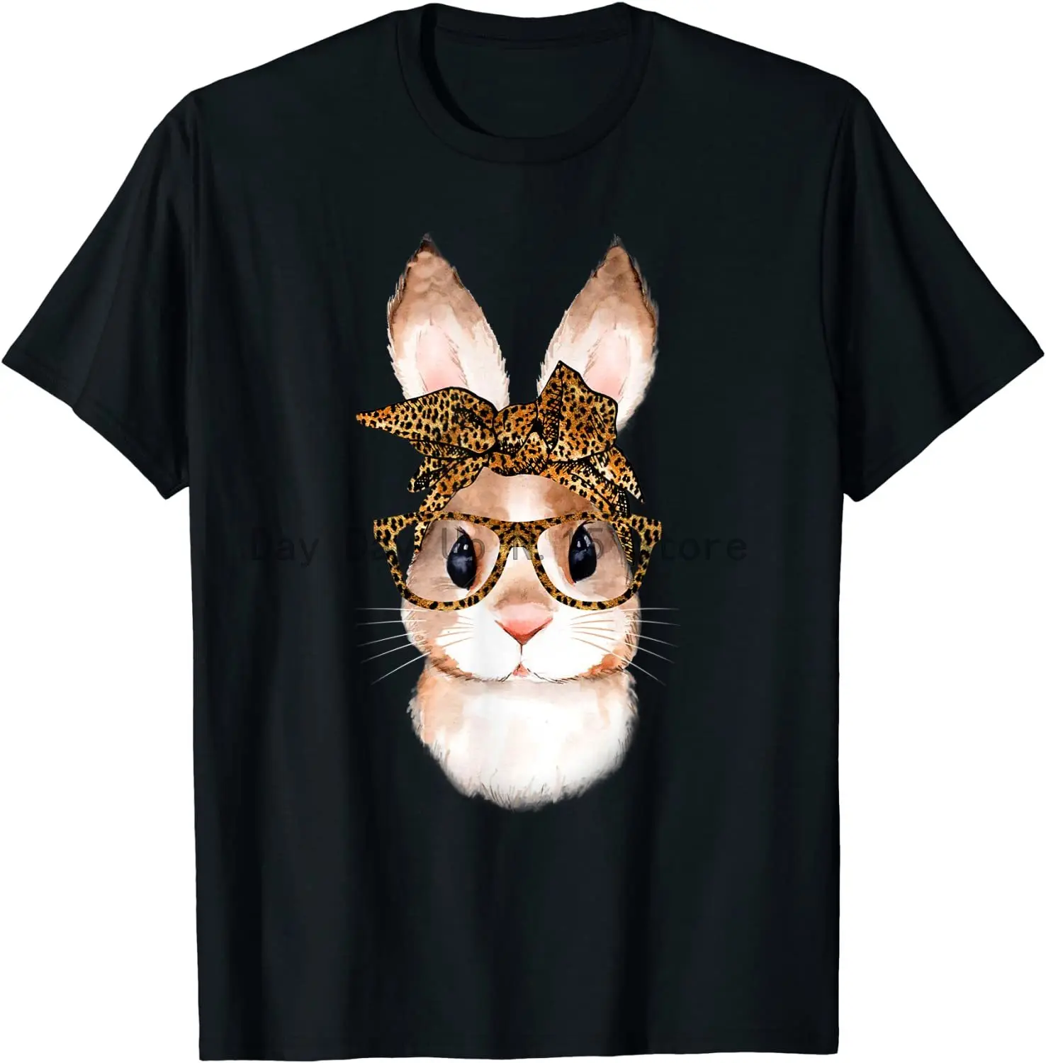 

Cute Nerd Easter Bunny Mom Leopard Bandana Rabbit Easter T-Shirt