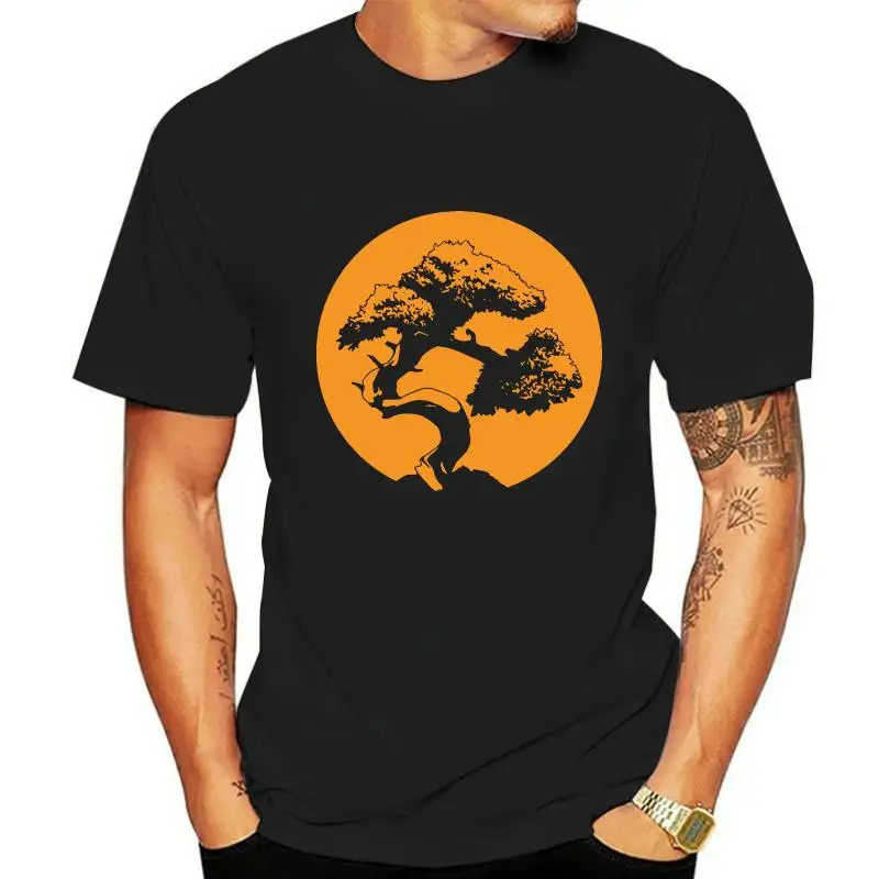 

Футболка Bonsai мужская с японскими деревьями дзен, буддистская, с оранжевым закатом, Модная хлопковая футболка с коротким рукавом для подарка...