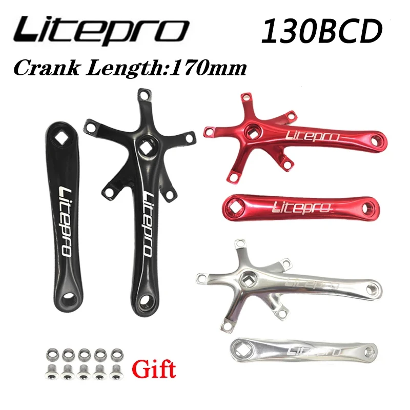 

Litepro Bicycle Crankset Integrated Chainring Crank 45/47/53/56/58T MTB Road Bike 130BCD Single Chainwheel Crankset Parts