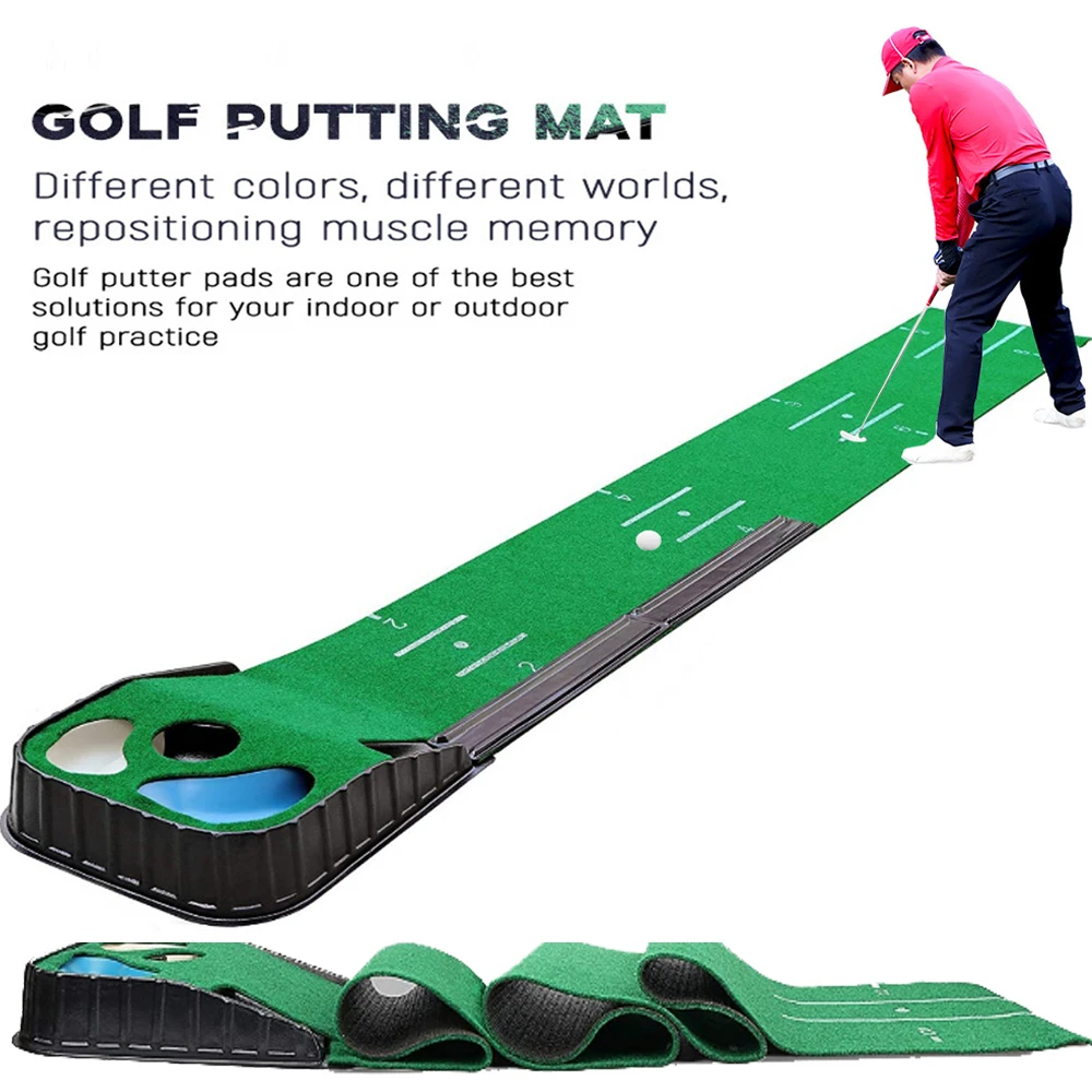 Golf Putting Mat Outdoor Indoor Home Office Practice Portable Putting Ball Pad Practice Mat Washable Anti-Slip Practice Golf Mat