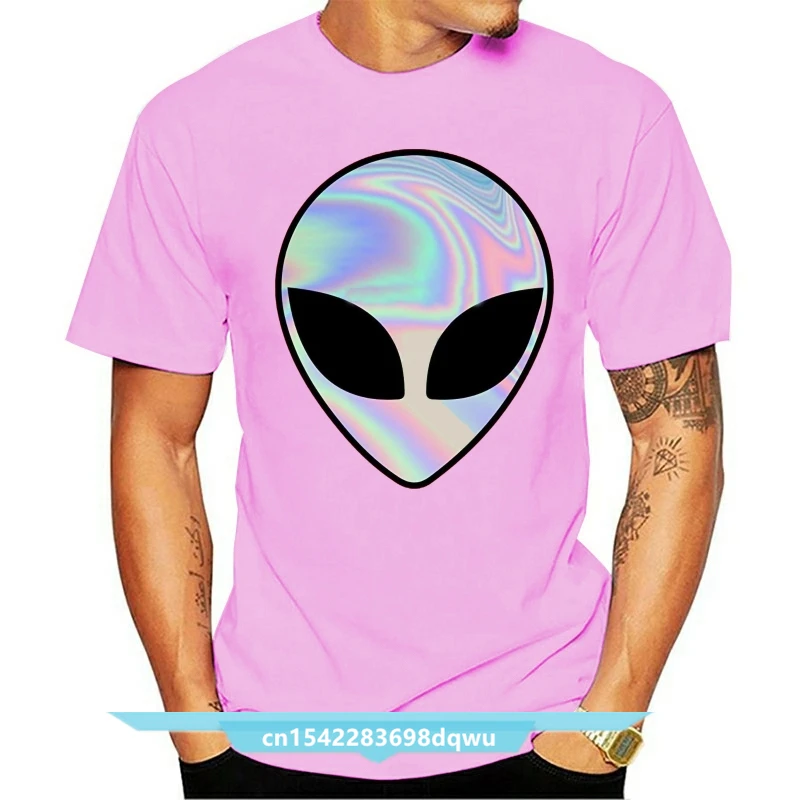 New Men Shirt Alien Head Holographic Party Rave Trippy Women |