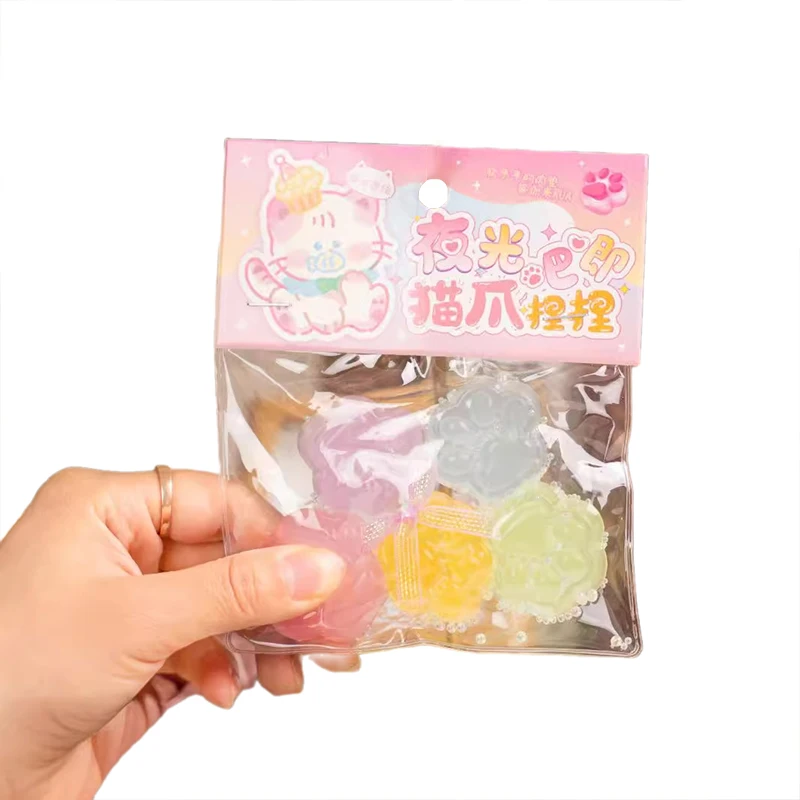 5 шт. Kawaii серебристые игрушки для сжатия кошачьей лапы игрушка декомпрессии с