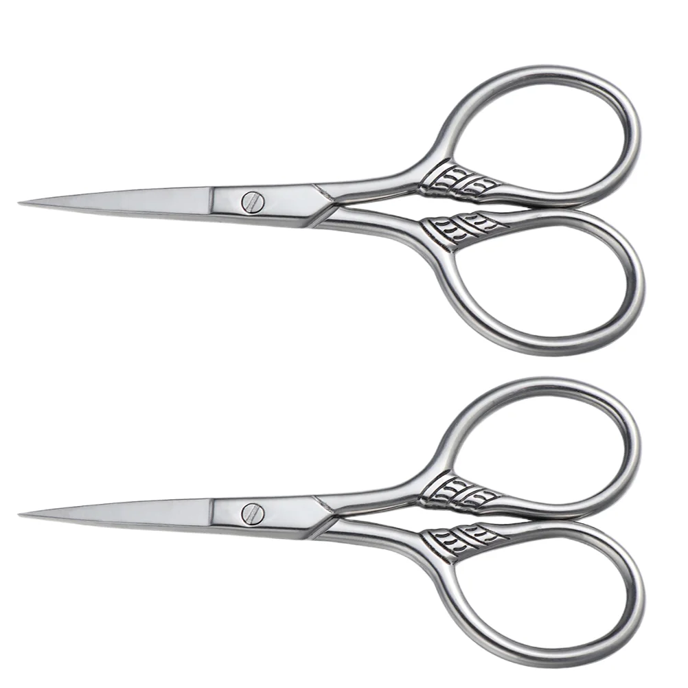 

2Pcs Beard Scissors Stainless Steel Mustache Scissors for Home Men