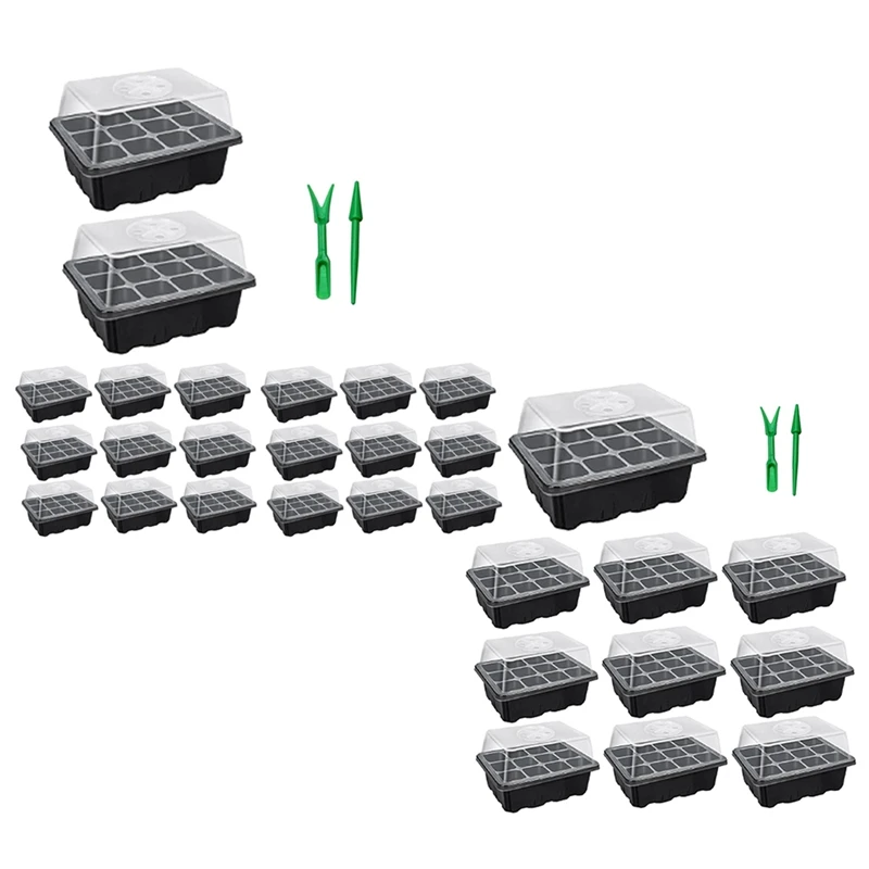 

Seed Starting Trays With Seed Planting Tool,Seed Tray Kit Cell,With Humidity Adjustable Dome And Base