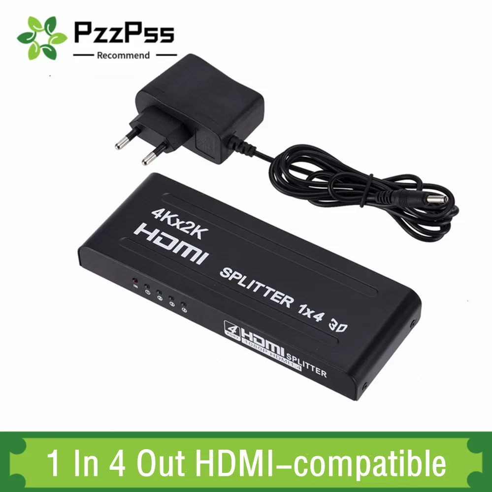 

PzzPss 3D 4K 1080P 1 In 4 Out HDMI-compatible Amplifier Splitter 5 In 1 Out HDMI-compatible Switcher For 1080P HDTV DVD PS3 Xbox