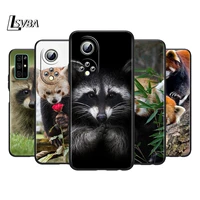 cute animal raccoon silicone cover for honor 60 50 se 30 30i 20 20s 20e 9s 9a 9c 30s 7c pro lite black phone case coque