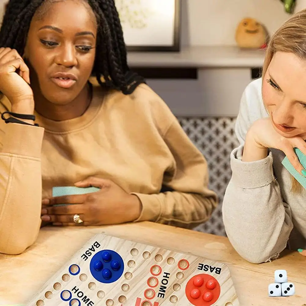 

Board Game Wooden Double Sided Flying Chess Winner Games Interactive Chess Toys For Adult Children Desktop Battle Board Gam D6j3