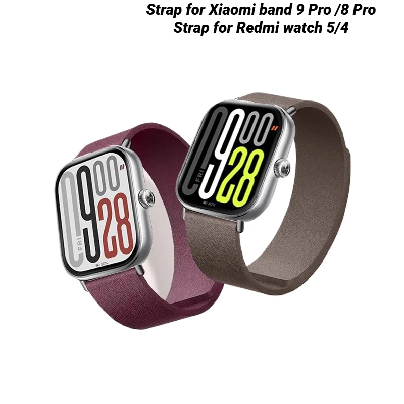 Магнитный ремешок для часов Redmi 5/4 Correa спортивный Xiaomi Band 9 Pro/8 Pro женский и мужской