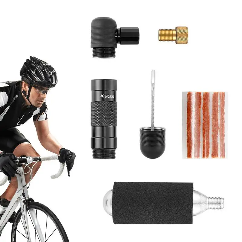 

Насос для шин велосипедный углекислого газа, алюминиевый сплав, с картриджем углекислого газа, инструмент для ремонта дорожных и горных велосипедов, складной