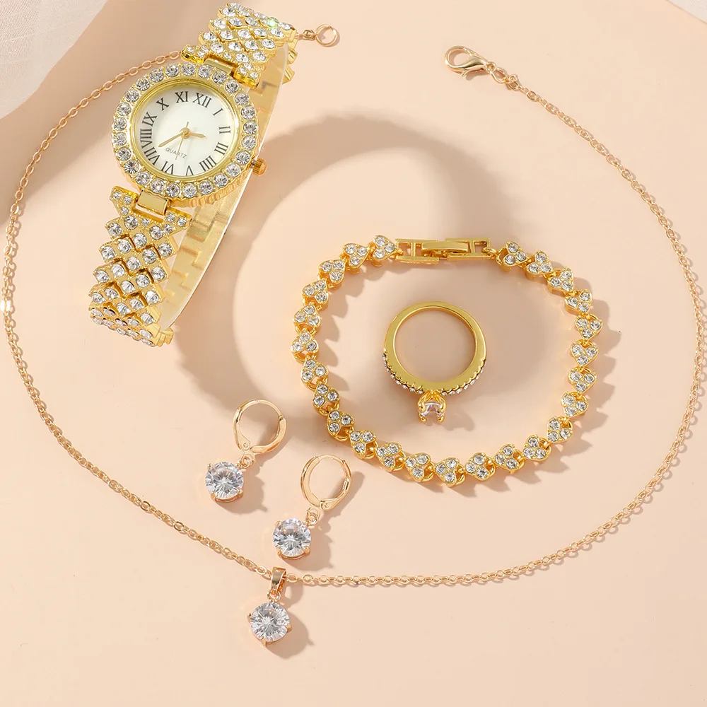 5pcs/set Women Watches Luxury Fashion Rhinestone Quartz Bracelet Wrist Watch  for women reloj mujer dropshipping