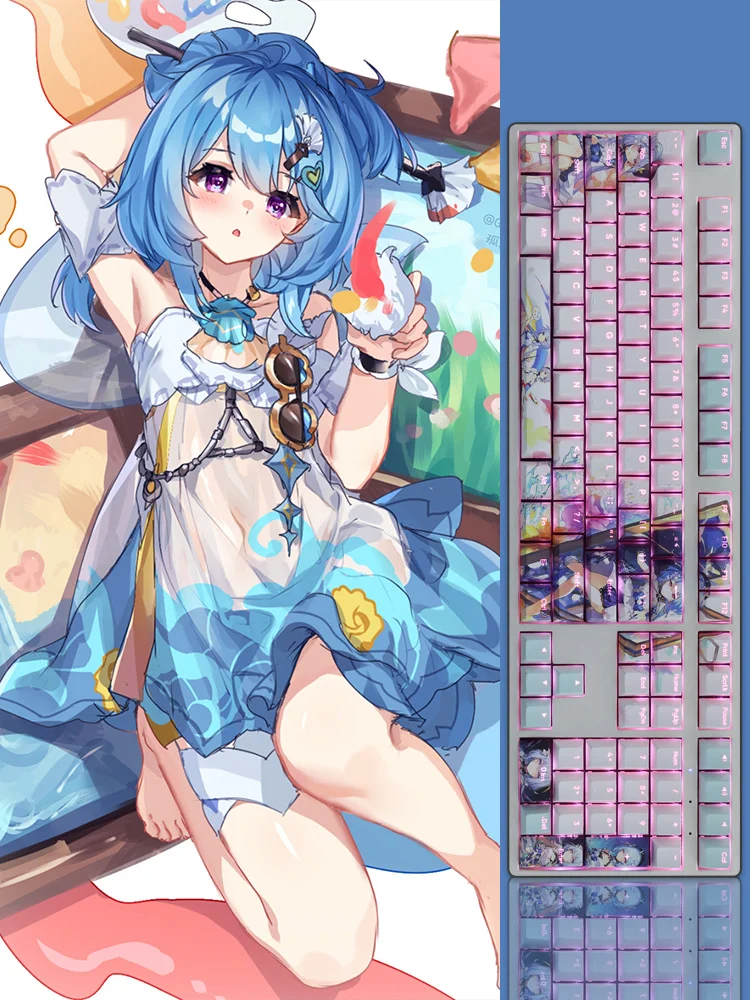 

Honkai Impact 3rd Griseo Keycaps New Keyboard Accessories PBT 108Key Cherry Height Key Caps Otaku Game Player Esports Prop