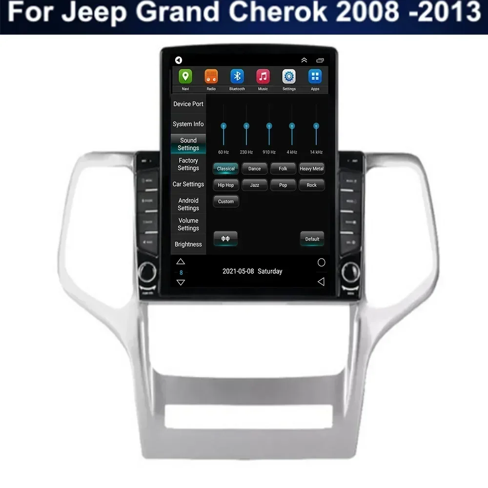 9 7-дюймовый Android 13 для Jeep Grand Cherok 2008-2013 Тип Tesla Автомобильный радиоприемник