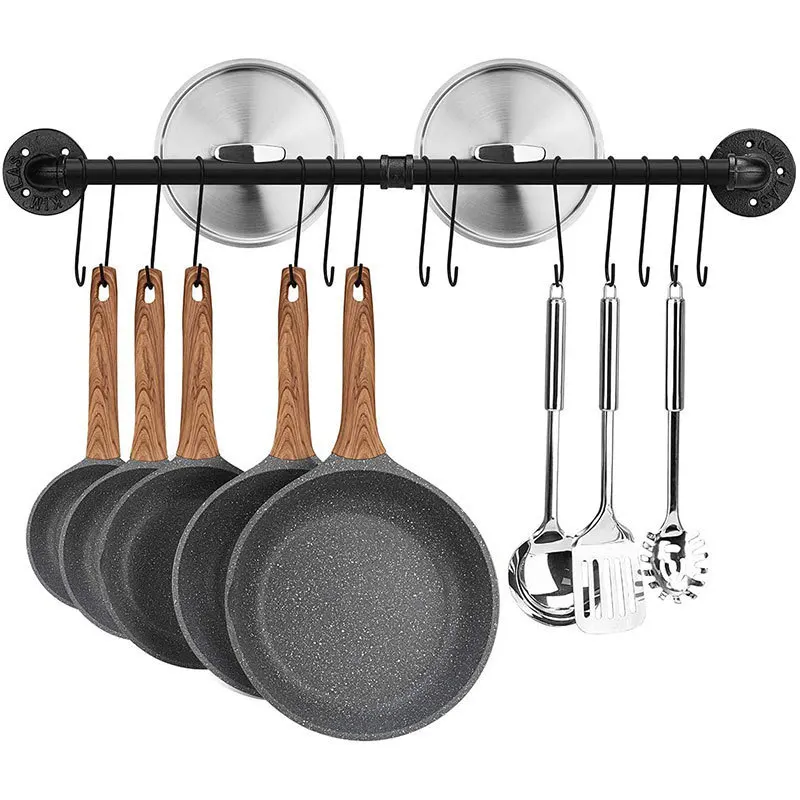 

Kitchen Organizer Pot Lid Storage Rack Shelf Wall-mounted Punch-free Spoons Pad Bracket Home Kitchen Shelves Accessories Tools