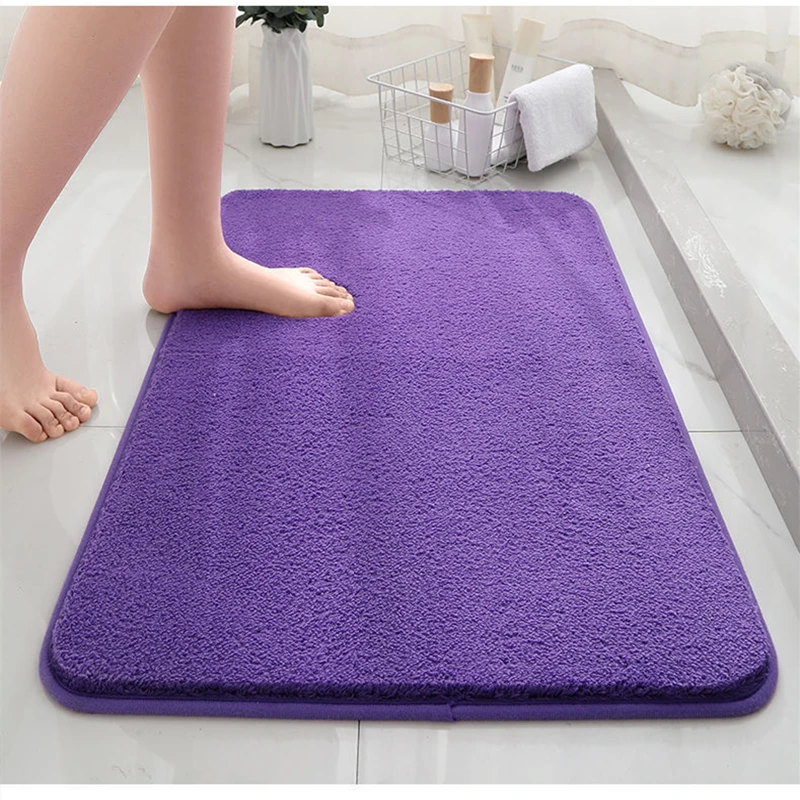 

Anti-slip Washable Bath Carpets Toilet Doormat Absorbent Floor Rug Bathtub Wash Basin Beside Solid Color Fluffy Bathroom Mat