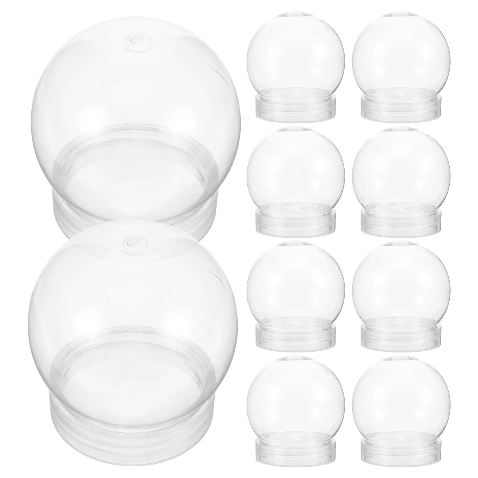 

10 Pcs Snow Globes Kids DIY Ball Shape Snowball Round Water Compact Plastic Snowglobes Child