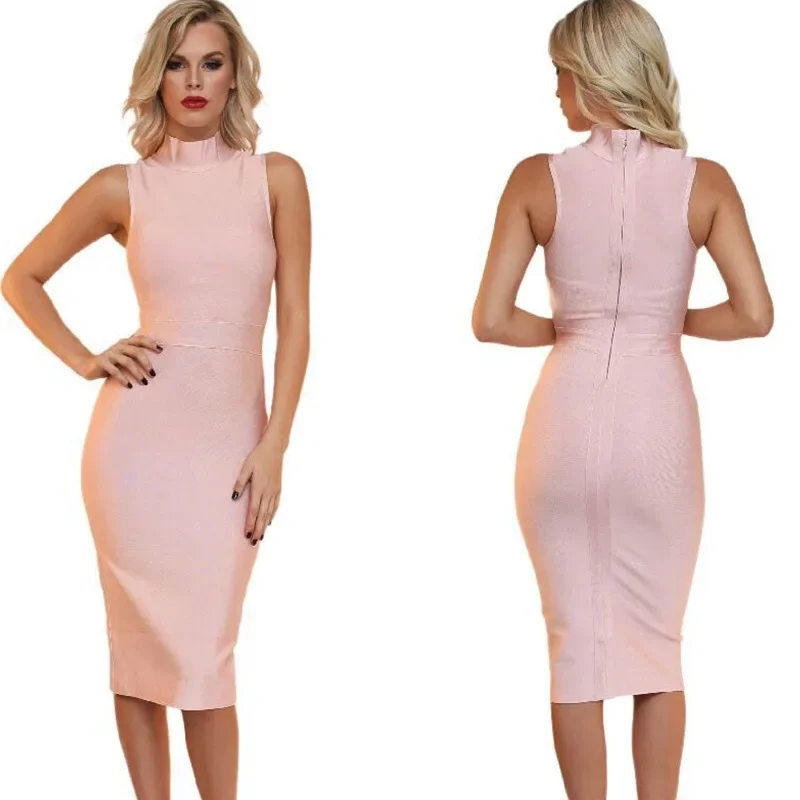 Элегантное женское платье-поло/черепашка без рукавов в европейском и