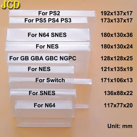 Прозрачная Коробка для хранения для PS5 PS4 PS3 PS2 Game CD коллекция защитная оболочка для GB GBA GBC NGPC Switch