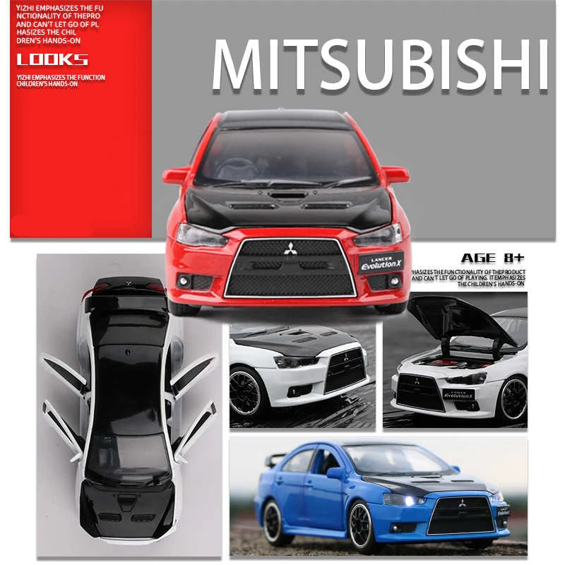 1:32 Mitsubishis Lancer Evolution X10 модель автомобиля из сплава литая металлическая Игрушечная