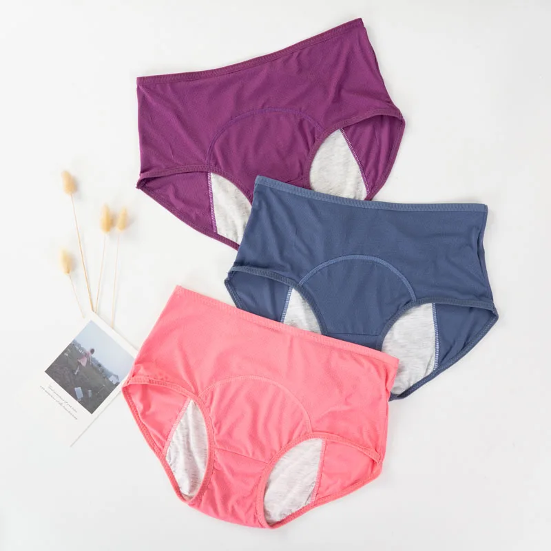 

Plus Size Underwear Menstrual Panties Physiological Pants Leak Proof Women Underwear Period Mesh Breathable Briefs L-6XL
